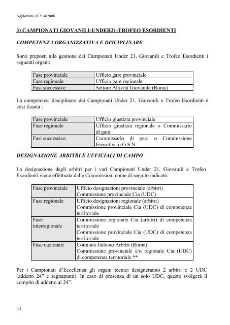 Disposizioni Organizzative Annuali - Federazione Italiana ...