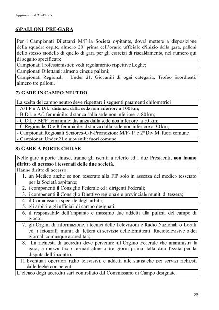 Disposizioni Organizzative Annuali - Federazione Italiana ...