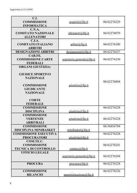 Disposizioni Organizzative Annuali - Federazione Italiana ...