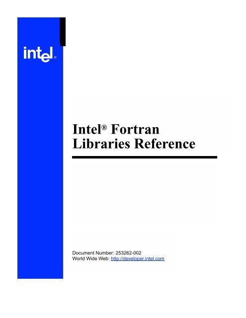 IntelÂ® Fortran Libraries Reference