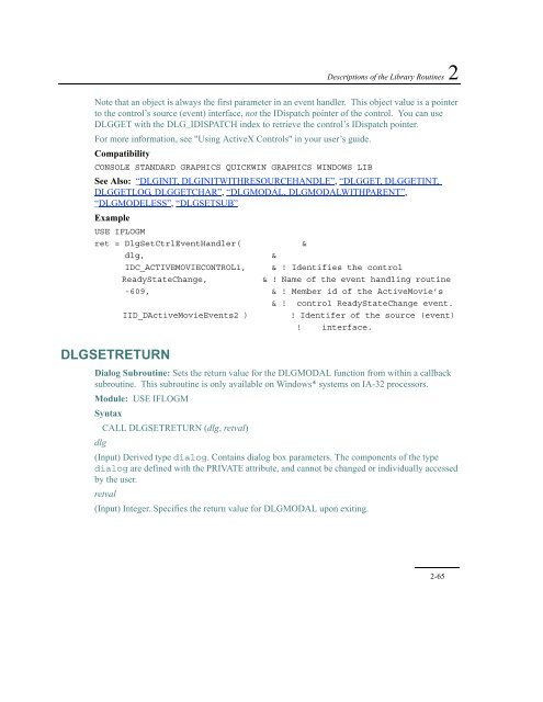 IntelÂ® Fortran Libraries Reference