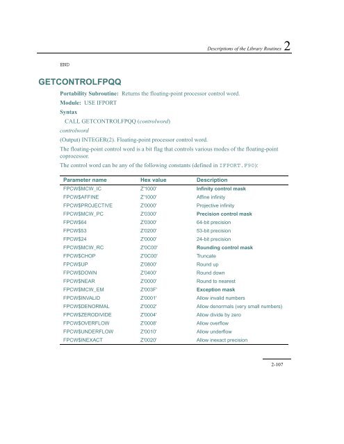 IntelÂ® Fortran Libraries Reference