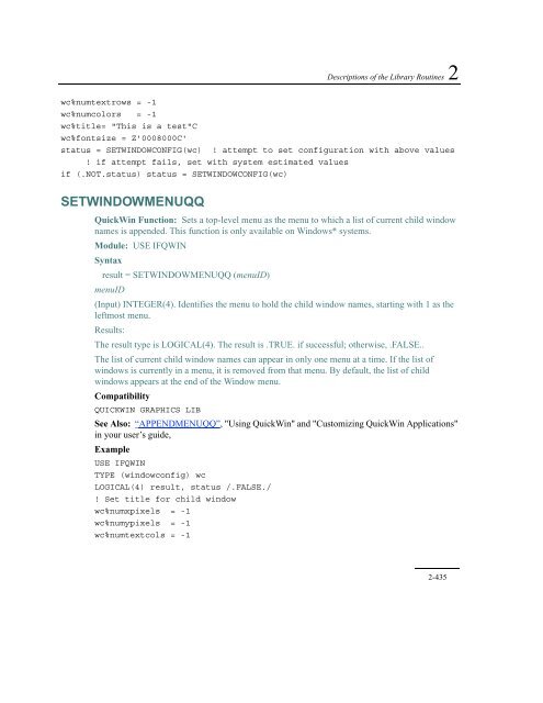 IntelÂ® Fortran Libraries Reference