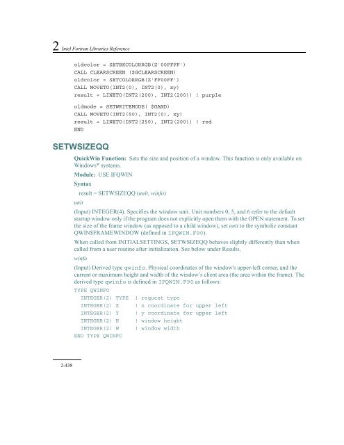 IntelÂ® Fortran Libraries Reference