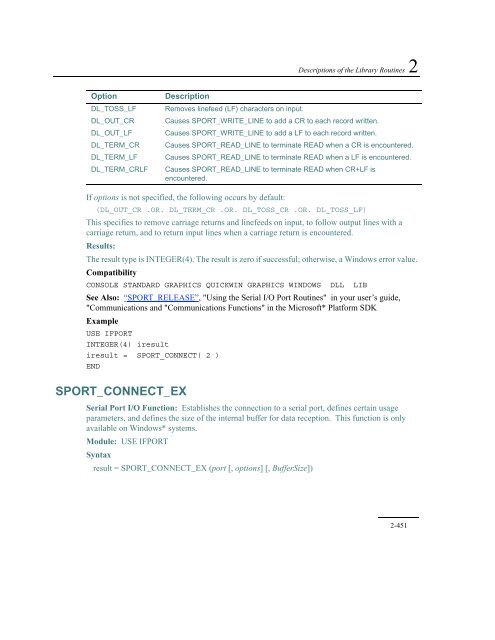 IntelÂ® Fortran Libraries Reference