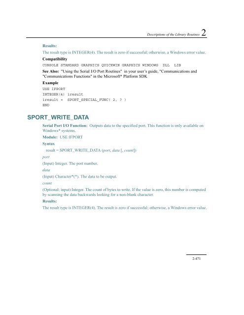 IntelÂ® Fortran Libraries Reference