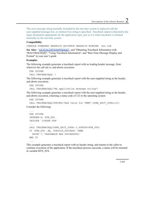 IntelÂ® Fortran Libraries Reference