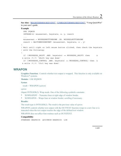 IntelÂ® Fortran Libraries Reference