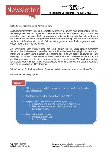 Newsletter - Universität Bonn