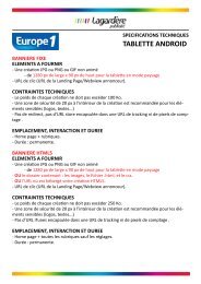 Normes tablette Android - Europe 1 (PDF) - LagardÃ¨re PublicitÃ©