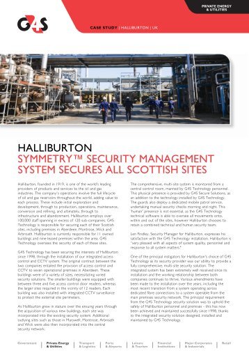 Haliburton Case Study - G4S Security Systems