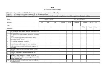 Pools Safety Inspection checklist - sipe