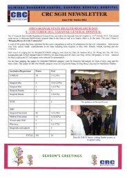 CRC SGH Newsletter :4th Sarawak State Health Research