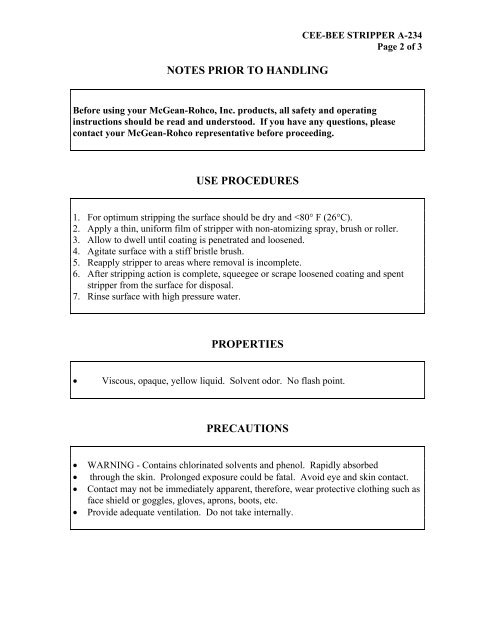 Data Sheet - McGean