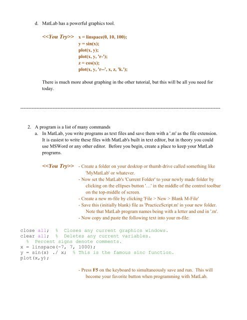 MatLab Tutorial