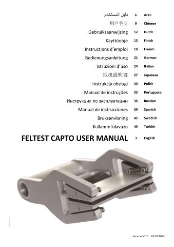 FELTEST CAPTO USER MANUAL 3