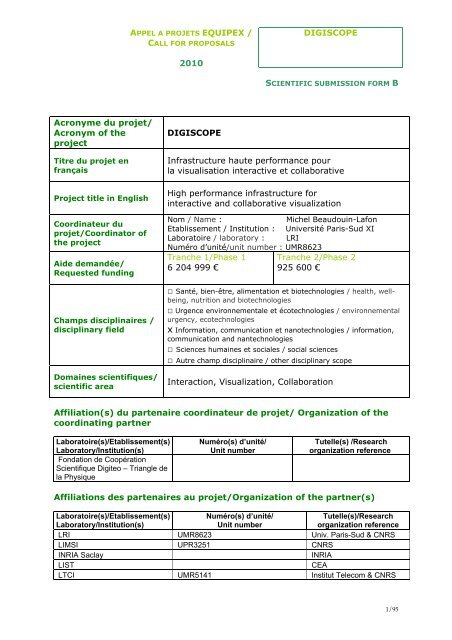 DIGISCOPE 2010 Acronyme du projet - Institut Farman - ENS Cachan