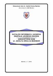 Katalog informacij javnega značaja - ZD dr. Adolfa Drolca, Maribor