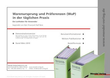 Demo Warenursprung und Präferenzen