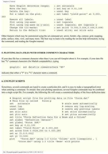 Gnuplot 4.2 Tutorial