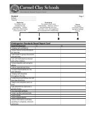 Kindergarten Standards Based Report Card