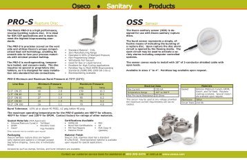 Oseco Sanitary Pressure Relief System