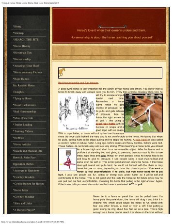 Tying a Horse Page - Think Like A Horse