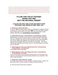 Non-Parent Filing for Child Custody - Rural Law Center of New York