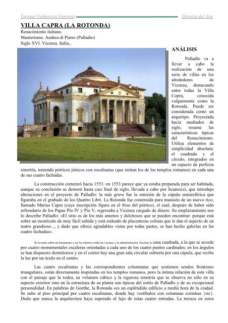 Comentario VILLA CAPRA, Palladio - IES JORGE JUAN / San ...