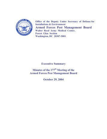 Executive Summary Minutes of the 177 - Armed Forces Pest ...