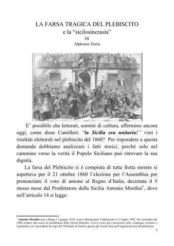 LA FARSA TRAGICA DEL PLEBISCITO e la ... - alphonse doria