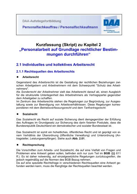 Kurzfassung (Skript) zu Kapitel 2 „Personalarbeit auf Grundlage ...