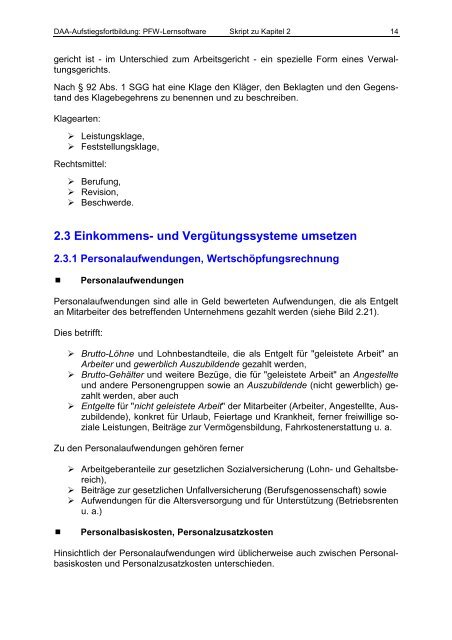 Kurzfassung (Skript) zu Kapitel 2 „Personalarbeit auf Grundlage ...