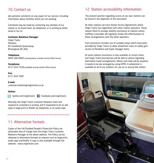 Virgin Trains Disabled Policy