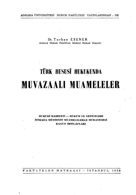 PDF Dosyası - Ankara Üniversitesi Kitaplar Veritabanı