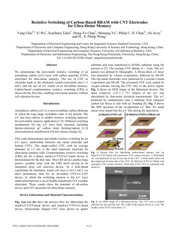 Resistive Switching of Carbon-Based RRAM with CNT Electrodes ...