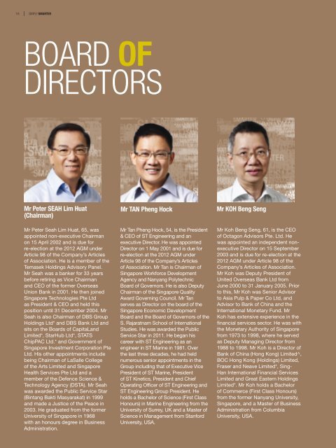 BOARD OF DIRECTORS - Singapore Technologies Engineering