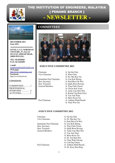 Newsletter The Institution Of Engineers Malaysia Penang Branch