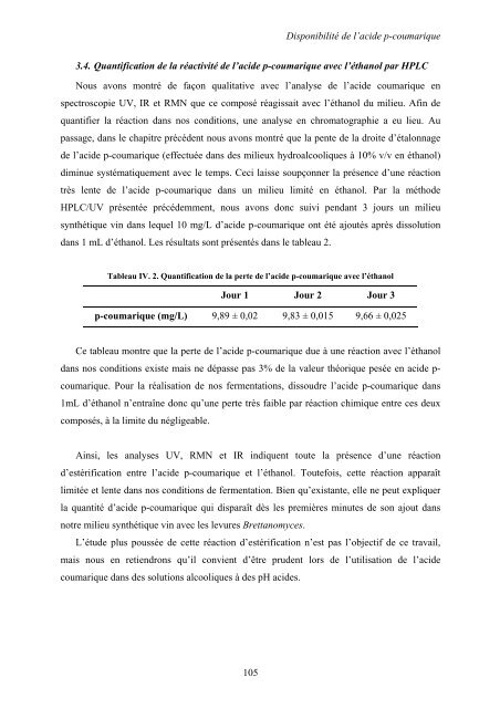 Bioconversion de l'acide p-coumarique par Brettanomyces ...