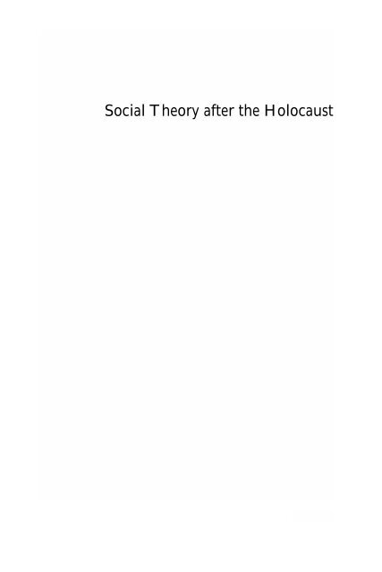 Social Theory After the Holocaust
