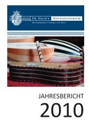 JAHRESBERICHT - Dr. Hoch's Konservatorium
