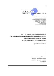 La réforme de la fiscalité forestière au Cameroun - Cerna