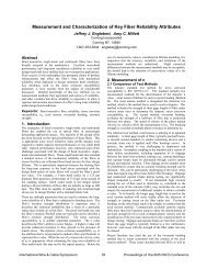 Measurement and Characterization of Key Fiber Reliability Attributes