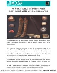Download the Exhibition Services Portfolio - The Ashmolean Museum
