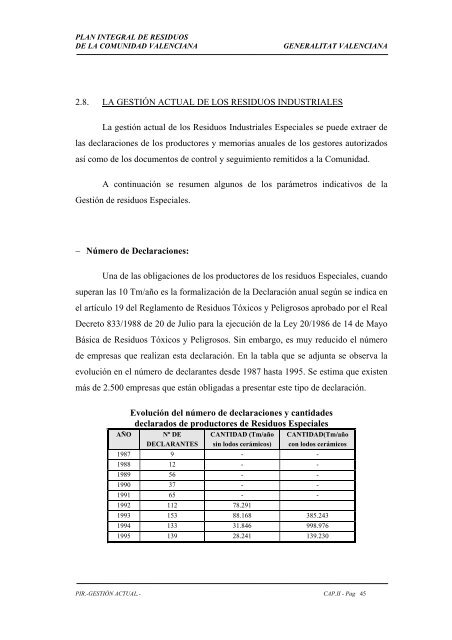 Resumen GeneraciÃ³n de Residuos en la ... - Noticias JurÃ­dicas