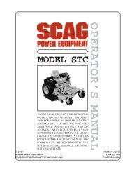 warning - Scag Power Equipment