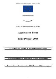 Application Form Joint Project 2008 SEE Doctoral Studies in ... - PMF