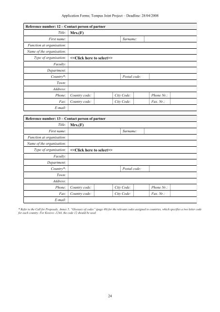 Application Form Joint Project 2008 SEE Doctoral Studies in ... - PMF