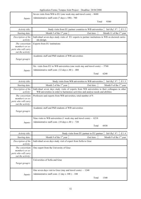 Application Form Joint Project 2008 SEE Doctoral Studies in ... - PMF