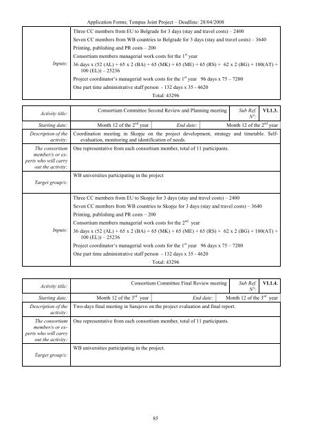 Application Form Joint Project 2008 SEE Doctoral Studies in ... - PMF